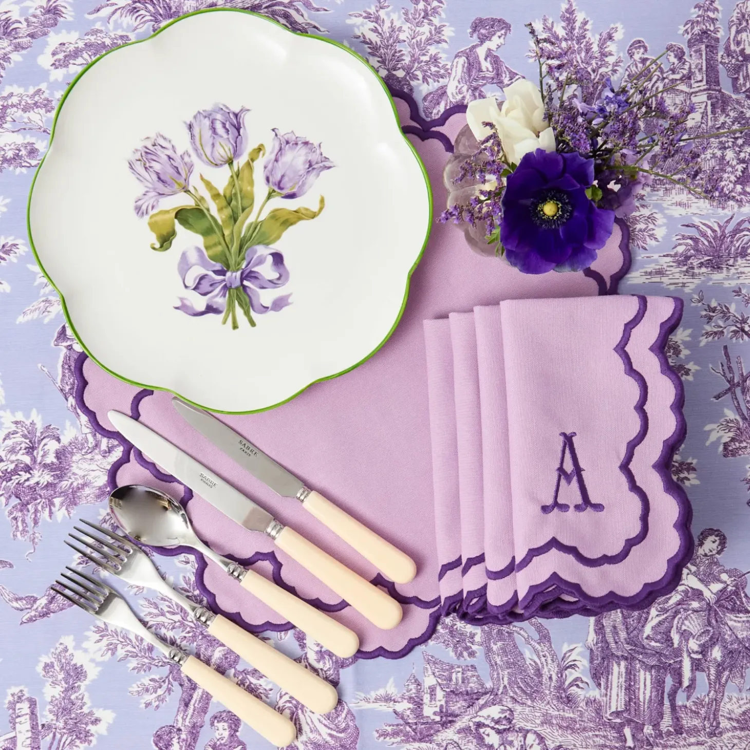 Purple Tulip Dinner Plates (Set of 4)