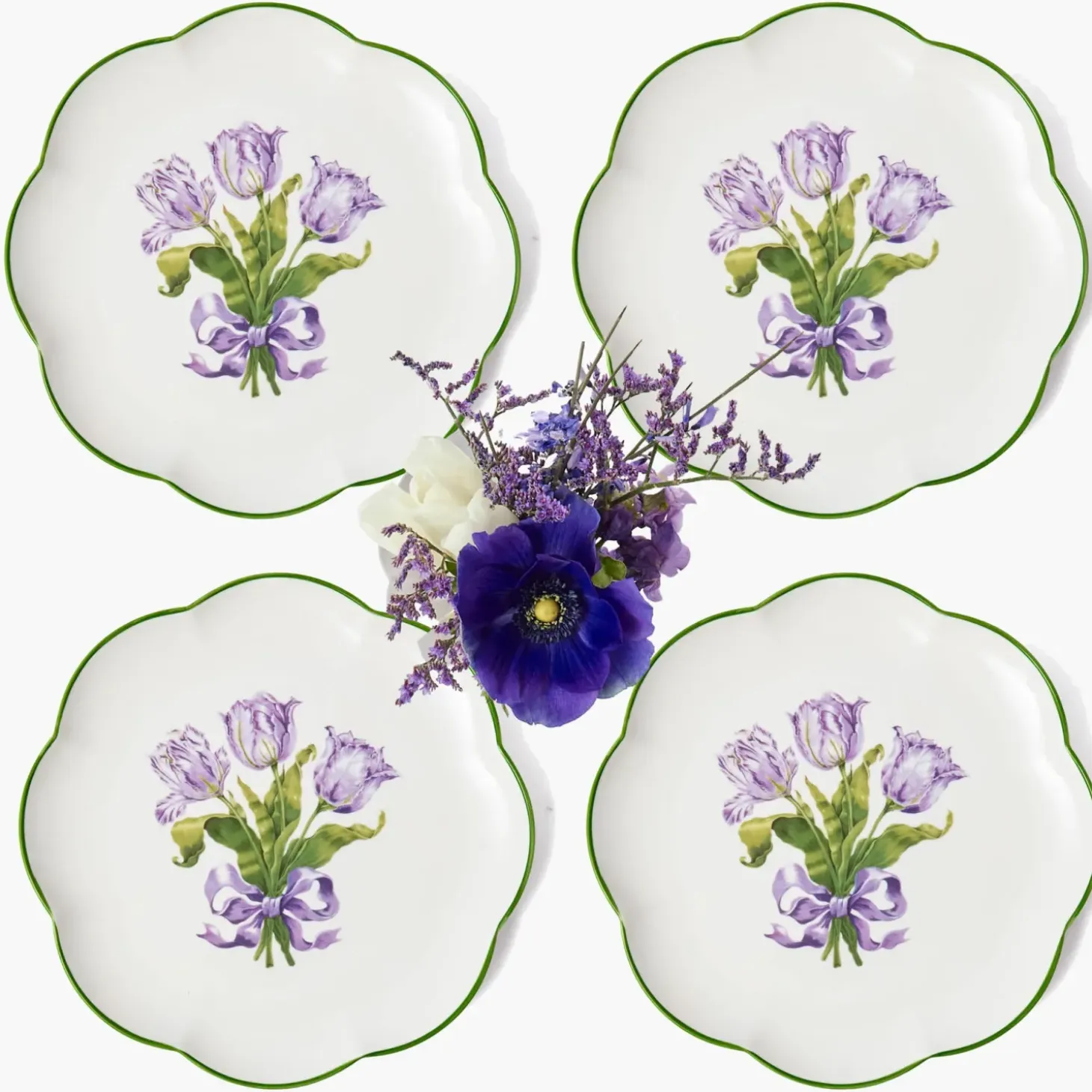 Purple Tulip Starter Plates (Set of 4)