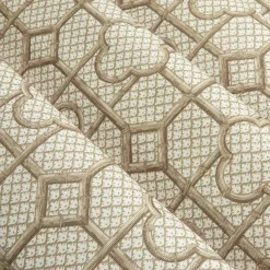 Putty Bamboo Trellis Fabric
