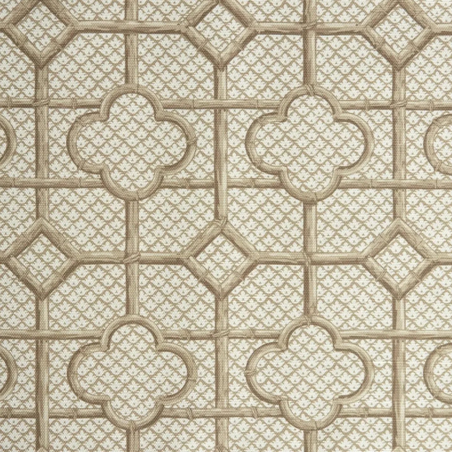 Putty Bamboo Trellis Fabric