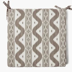 Putty Ikat Seat Pad Cushion