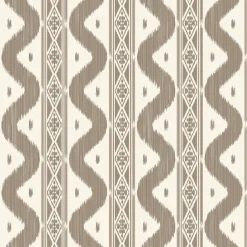 Putty Ikat Stripe Wallpaper