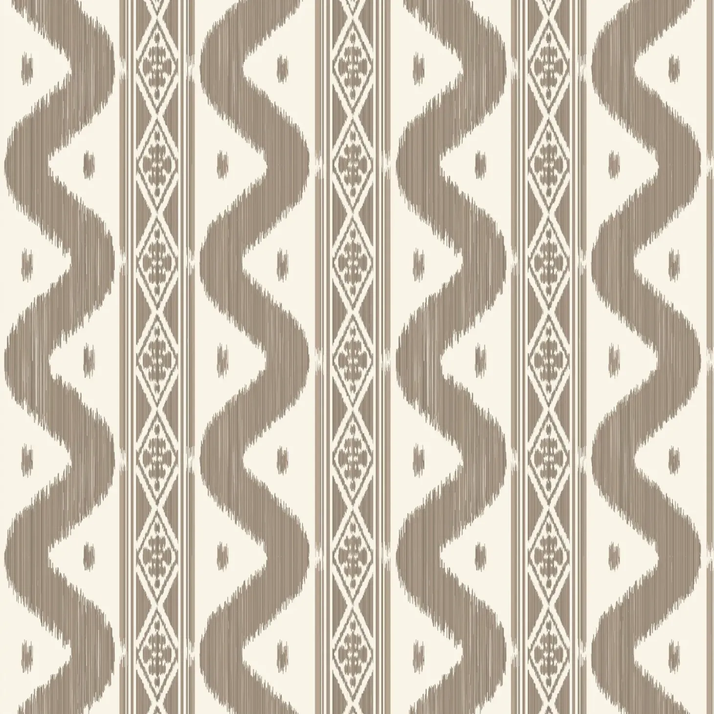Putty Ikat Stripe Wallpaper