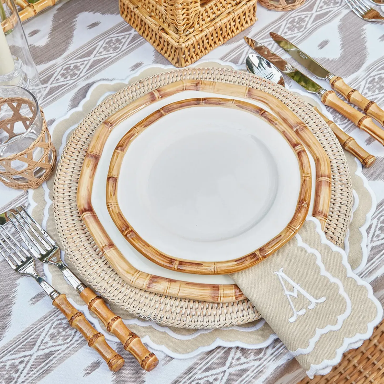 Putty Ikat Tablecloth