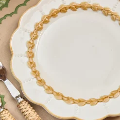 Putty Laurel Dinner & Starter Plates (Set of 8)