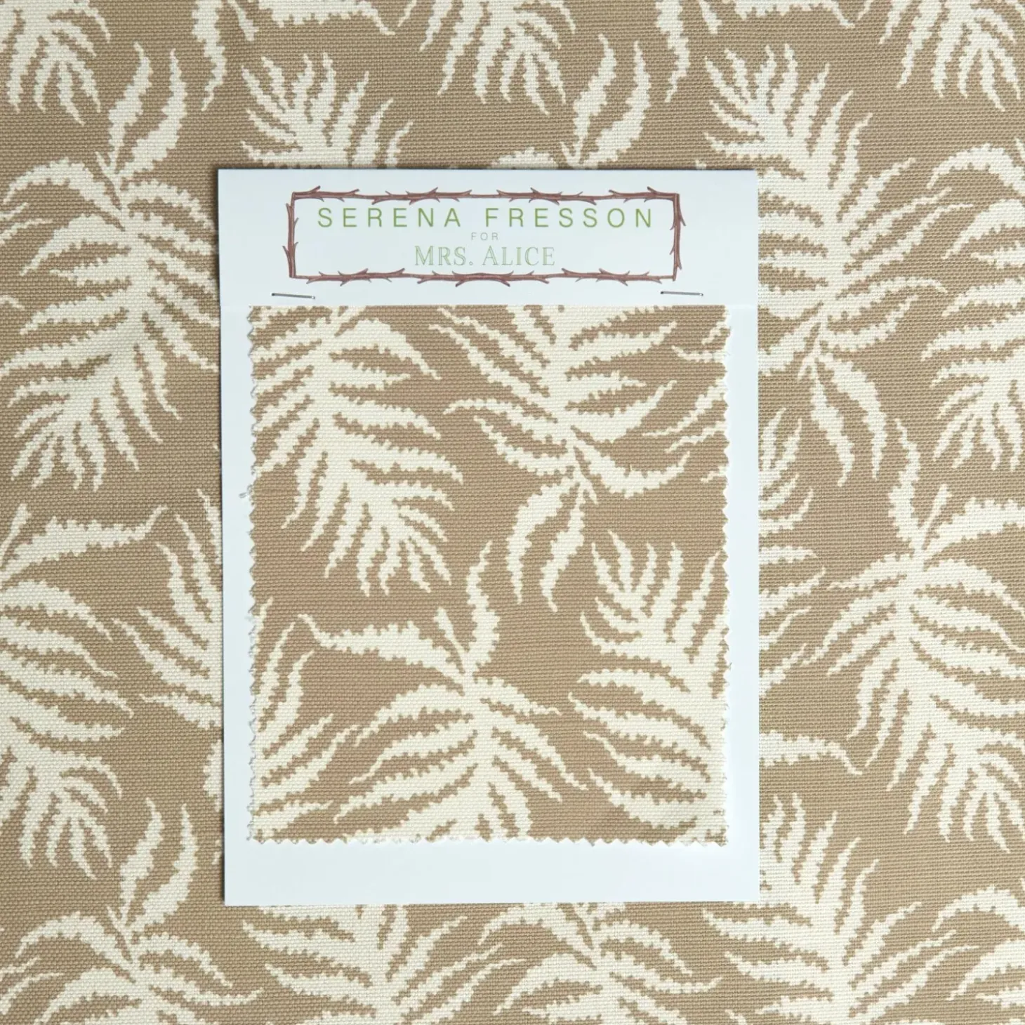 Putty Trailing Ferns Fabric