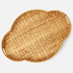 Quatrefoil Rattan Tray