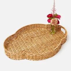 Quatrefoil Rattan Tray