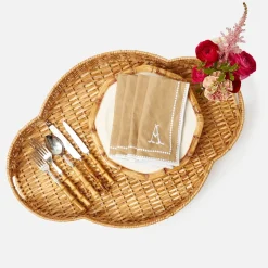 Quatrefoil Rattan Tray
