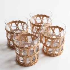 Raffia Water Glasses (Set of 4)