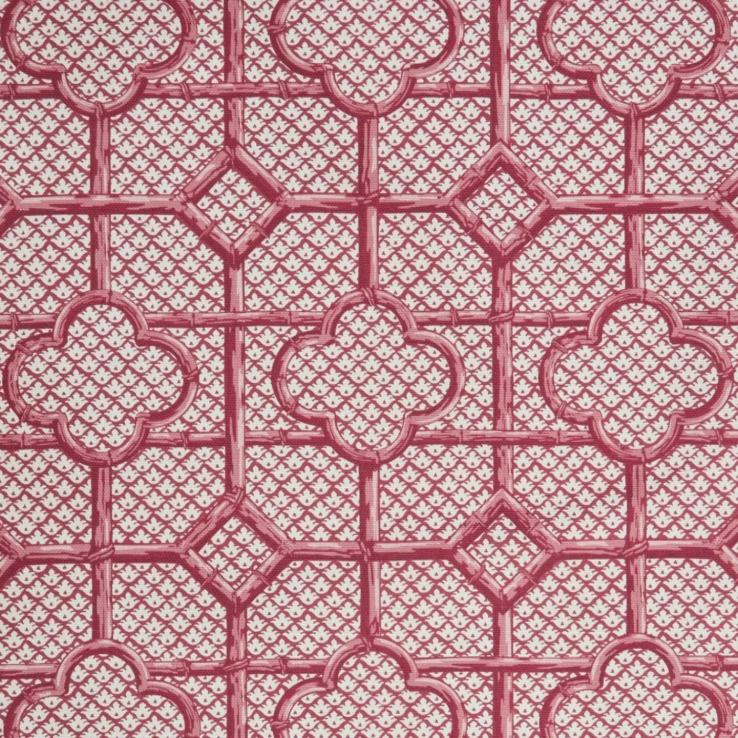 Raspberry Pink Bamboo Trellis Fabric