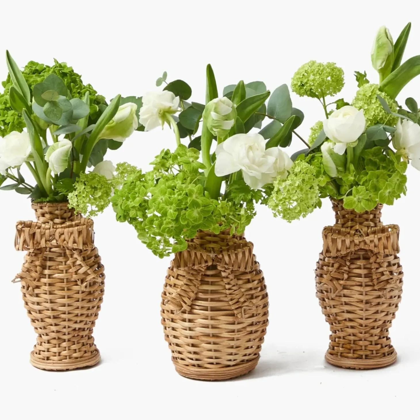 Rattan Bow Vases (Set of 3)