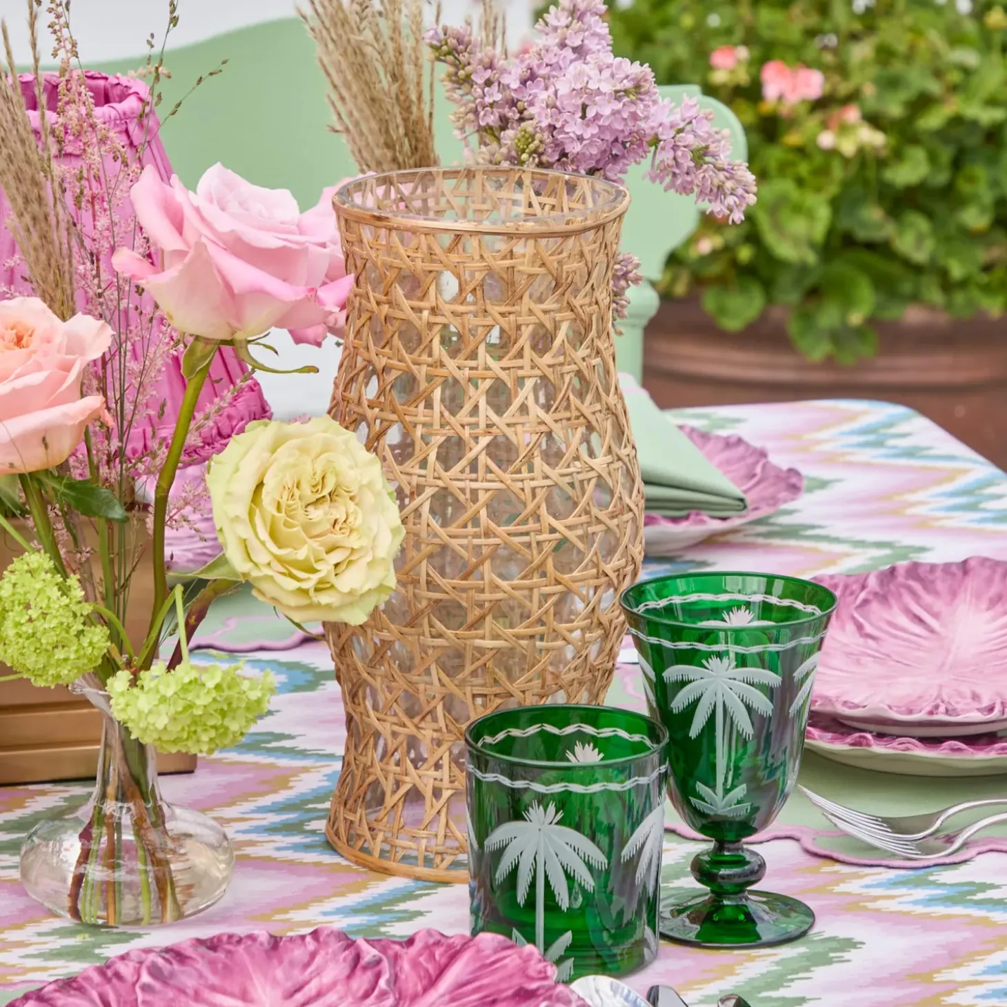 Rattan Hurricane Lantern (Pair)