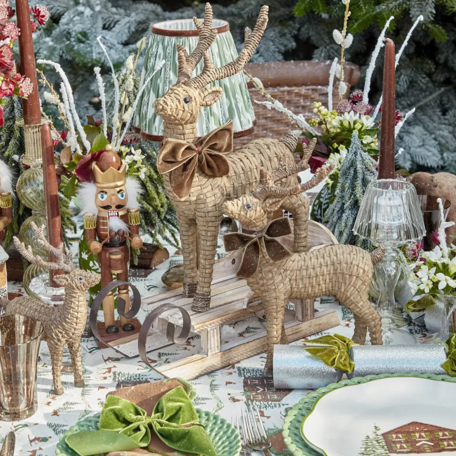 Rattan Reindeer (Pair) - 30cm