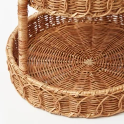 Rattan Two Tiered Stand