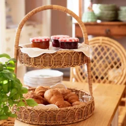 Rattan Two Tiered Stand