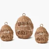 Rattan Woven Egg Family with Loops
