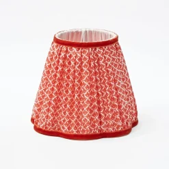 Rechargeable Bamboo Lamp with Orange Lotus Shade (18cm)