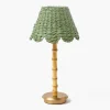 Rechargeable Bamboo Lamp with Green Seagrass Shade