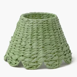 Rechargeable Bamboo Lamp with Green Seagrass Shade