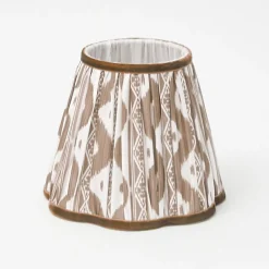 Rechargeable Lamp with Chocolate Ikat Shade (18cm)