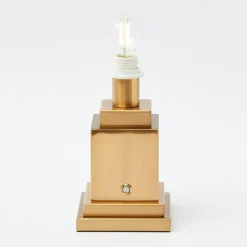 Rechargeable Lamp with Chocolate Ikat Shade (18cm)