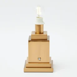 Rechargeable Lamp with Cobalt & Red Lotus Shade (18cm)