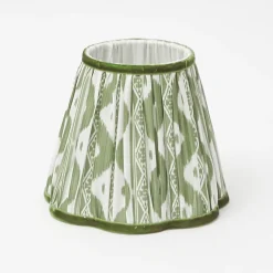 Rechargeable Lamp with Olive Ikat Shade (18cm)