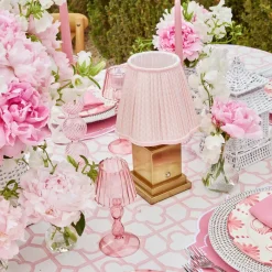 Rechargeable Lamp with Pink Lotus Shade (18cm)