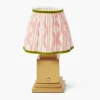 Rechargeable Lamp with Pink & Green Ikat Shade (18cm)