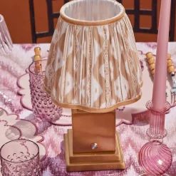 Rechargeable Lamp with Putty Ikat Shade (18cm)