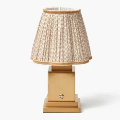 Rechargeable Lamp with Putty Lotus Shade (18cm)
