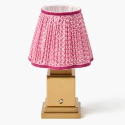 Rechargeable Lamp with Raspberry Lotus Shade (18cm)