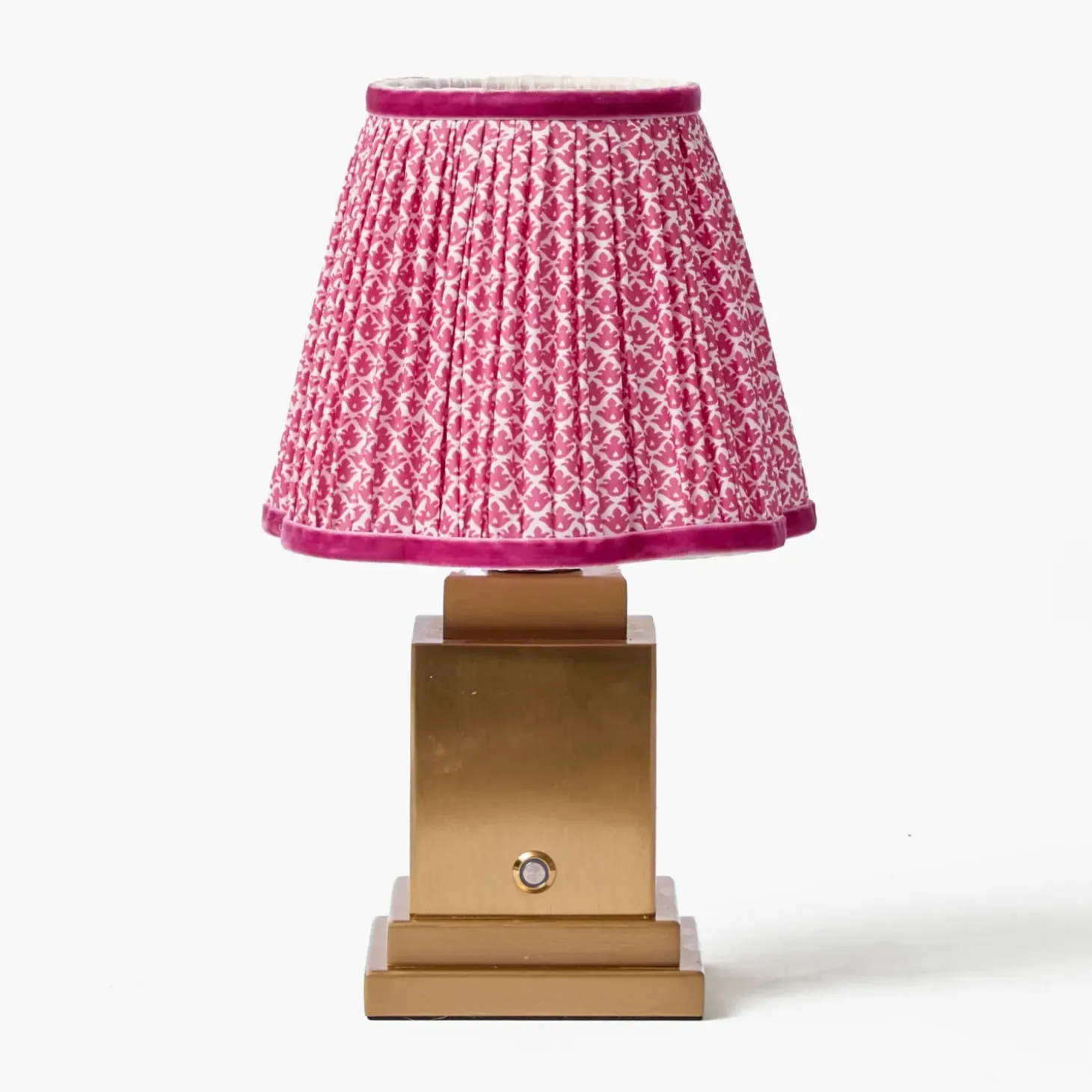 Rechargeable Lamp with Raspberry Lotus Shade (18cm)