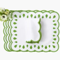 Rectangular Bettina White Placemats & Napkins (Set of 4)