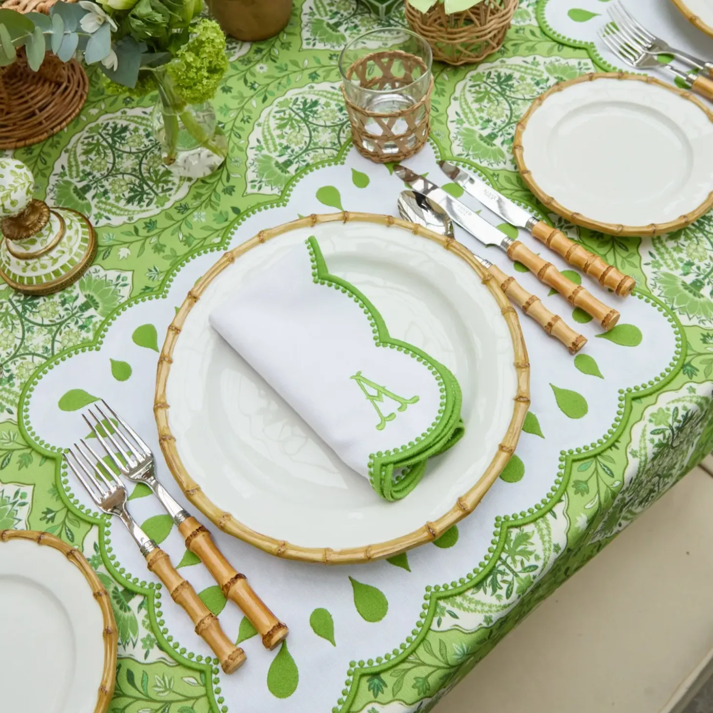 Rectangular Bettina White Placemats & Napkins (Set of 4)