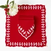 Red Bow Laurel Napkins (Set of 4)