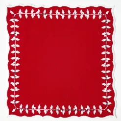 Red Bow Laurel Napkins (Set of 4)