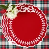 Red Bow Laurel Placemats (Set of 4)
