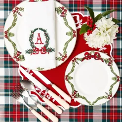 Red Bow Laurel Placemats (Set of 4)