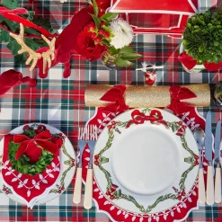 Red Bow Laurel Placemats (Set of 4)