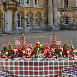 Red Bow Laurel Placemats & Napkins (Set of 4)