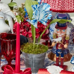 Red Ceramic Bow Candleholder (Pair)