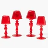 Red Glass Lantern Tea Light Holder Set