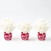 Red Hand Painted Tole Bud Vases (Set of 3)