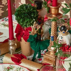 Red Ribboned Potted Boxwood Ball (Pair)