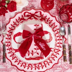 Red Scalloped Water Glasses (Set of 6)