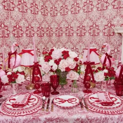Red Scalloped Wine Glasses (Set of 6)