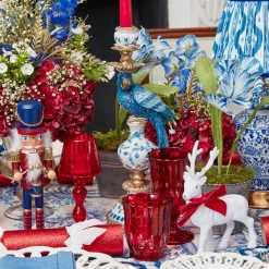 Red Scalloped Wine Glasses (Set of 6)
