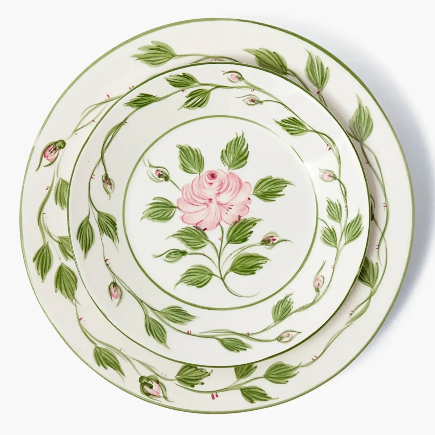 Rose Bud Dinner & Starter Plates (Set of 8)